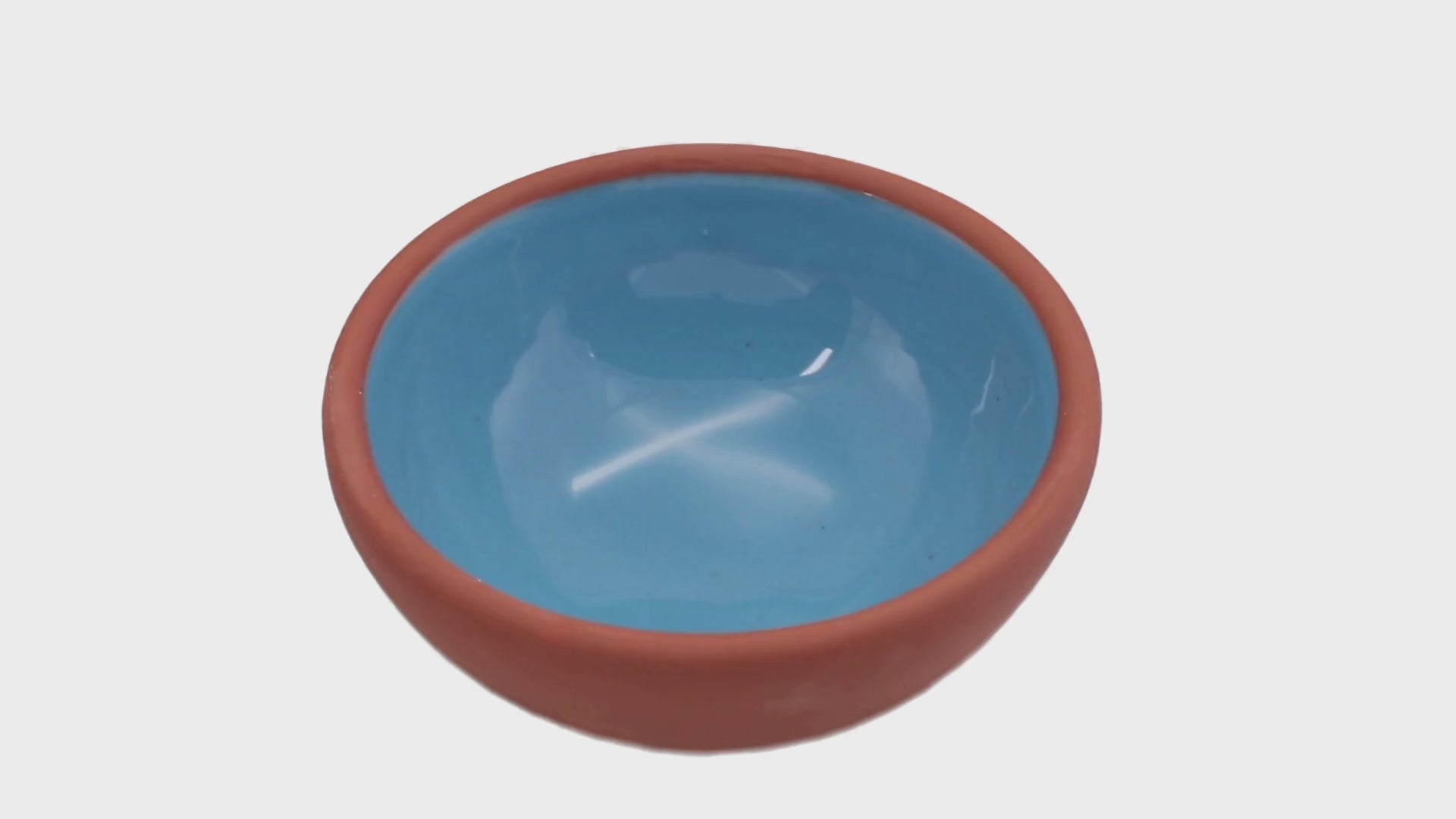 Terracotta Dip Bowl – Ruabon, Aegean Blue – 8cm